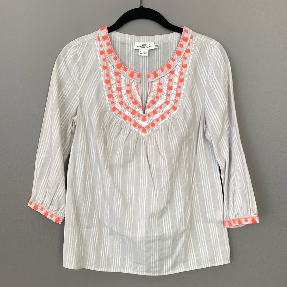 Vineyard Vines Embellished Pullover Blouse